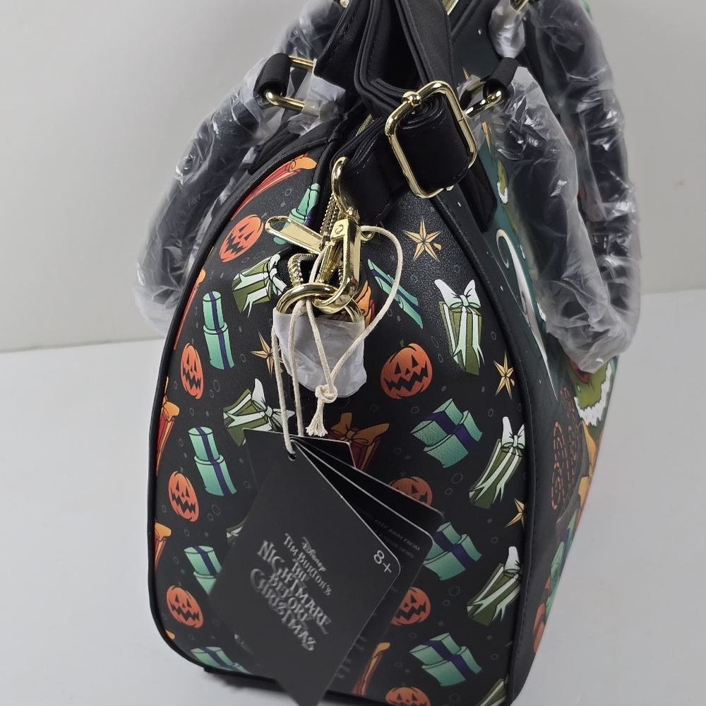 Loungefly Disney NBC Jack Skellington Zero Sandy Claws Christmas Satchel NWT - Picture 3 of 7